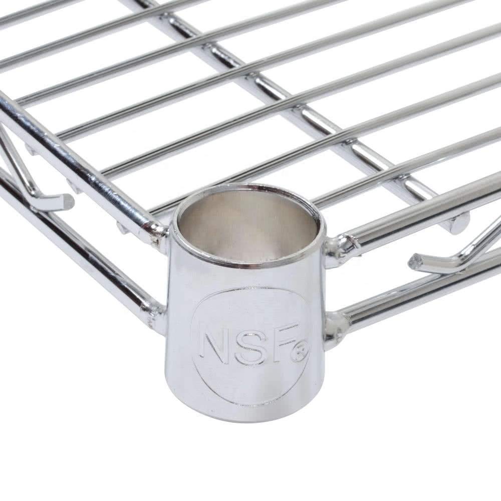 Regal Altair 18" Deep x 30" Wide x 92" High 4 Tier Chrome Wire Shelving Kit with 5" Wheels | NSF Commercial Storage Rack Unit