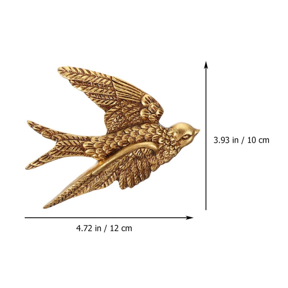 VOSAREA Bird Wall Art Bird Wall Figurine Sow Sculpture Resin Hanging Decor 3D Sculpted Floating Sculpture Antique Sow Hanging Ornament (4.72X3.93X1.18inch)