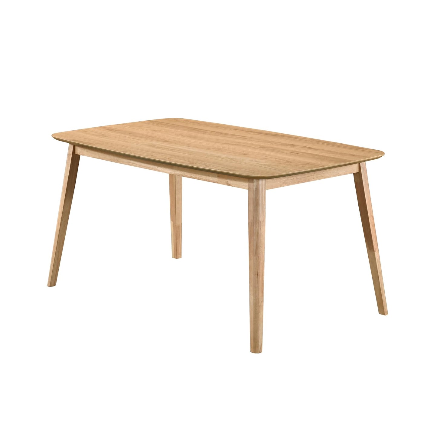 Acanva Modern Rectangular Dining Table for 6, Farmhouse Kitchen Dinner Tables with Tapered Wood Legs, Oak
