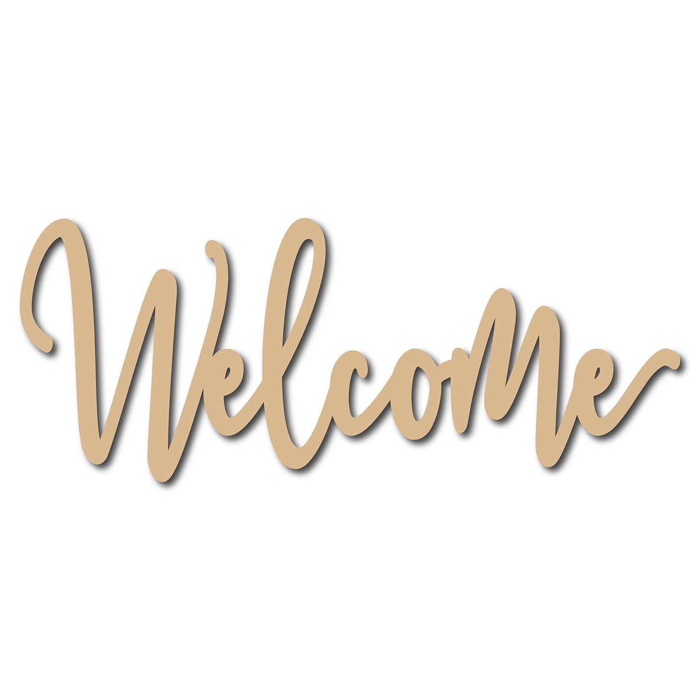 CREATCABIN Welcome Sign Wall Art Decor Welcome Wood Cutout Hanging Welcome Sign Rustic Welcome Sign for Front Door Home Apartment Kitchen Party Garden Farmhouse Porch 12 x 4.7 Inch