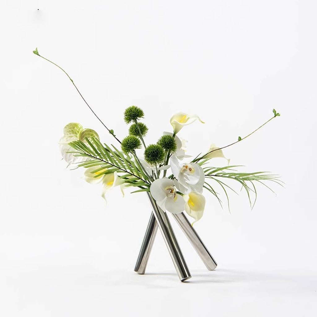 Artificial Plant Light Luxury Creative Round Tube Simulation Flower Art Decoration Sample Room Living Room Porch Flower Arrangement Simple Decoration Artificial Tree Indoor