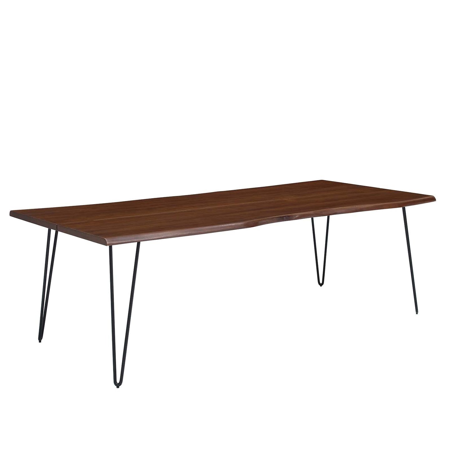Modway Ardor 96" Live Edge Acacia Wood Rectangular Dining Table in Black Walnut