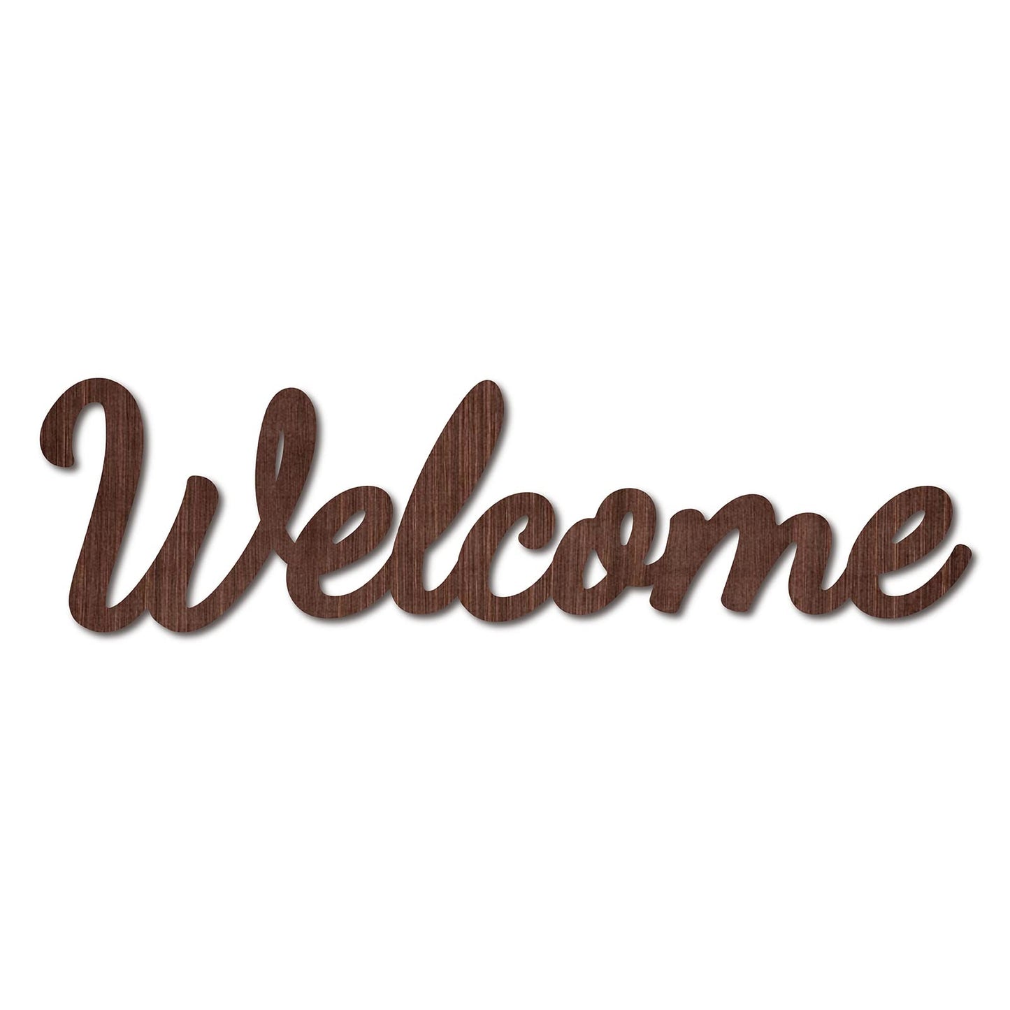 CREATCABIN Cutout Welcome Sign Wooden Wall Art Decor Wood Word Sculpture Signs Rustic Farmhouse For Housewarming Home Front Door Entryway Wall Decoration, Brown, 11.9 x 3.2inch