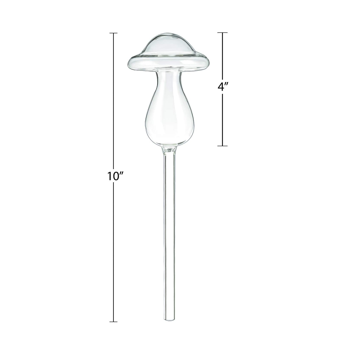 Kingbuy Mushroom Shaped Self-Watering Globes - 2 Pack Glass Automatic Plant Waterer for Indoor Outdoor Plants, Water Bulbs & Decorative Stakes for Plant Lovers