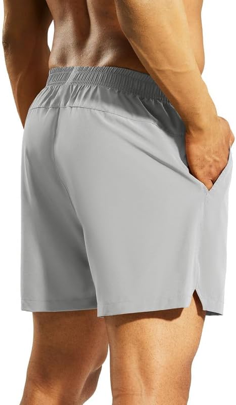 Nepest Men's 5?™â€?Athletic Running Shorts with Pockets, Lightweight Quick Dry Gym Workout Training No Liner Shorts