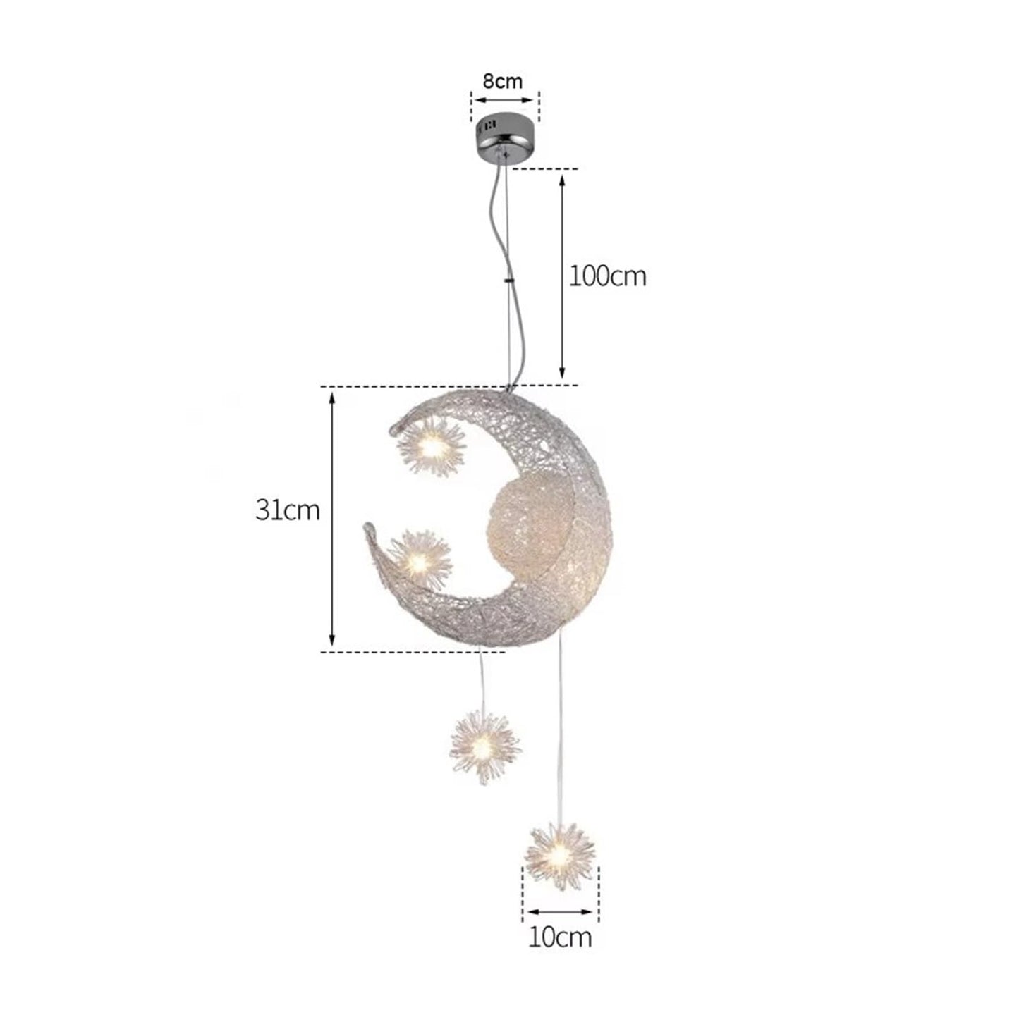 Moon Pendant Lights LED Modern Chandelier Ceiling Light Children Bedroom Hanging Lamp,for the Living Room