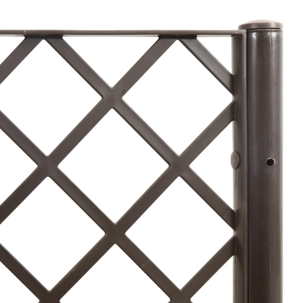 Xolmizyn Modular Garden Planter with Trellis, 63 x 63 x 55 Inch Large Outdoor Raised Bed for Climbing Plants, Weather Resistant Synthetic Polypropylene Plant Box, Brown
