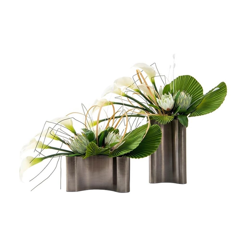 Artificial Plant Light Luxury Simulation Flower Art Set Decoration Dining Table Living Room Negotiation Table Sales Office Decoration Flower Arrangement Artificial Tree Indoor(B)