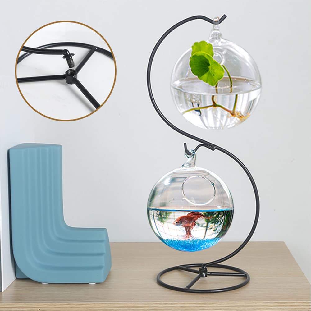 YY YEARCHY Ornament Display Stand Iron Pothook Stand for Hanging Globe Air Plant Terrarium, Witch Ball, Christmas Ornament and Home Wedding Decoration(13.4*4.9",1PCS)