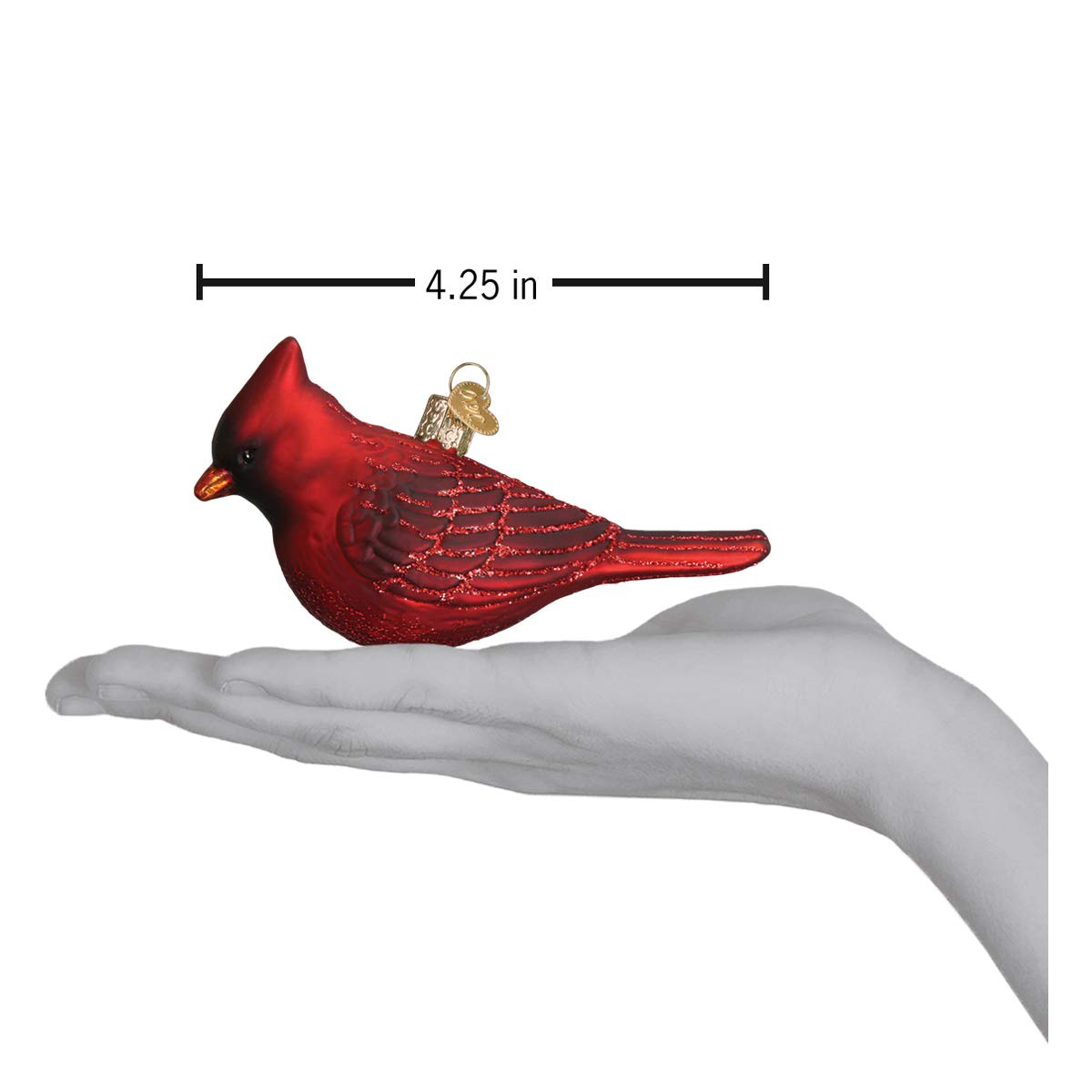 Old World Christmas Ornaments: Bird Watcher Collection Glass Blown Ornaments for Christmas Tree,Northern Cardinal