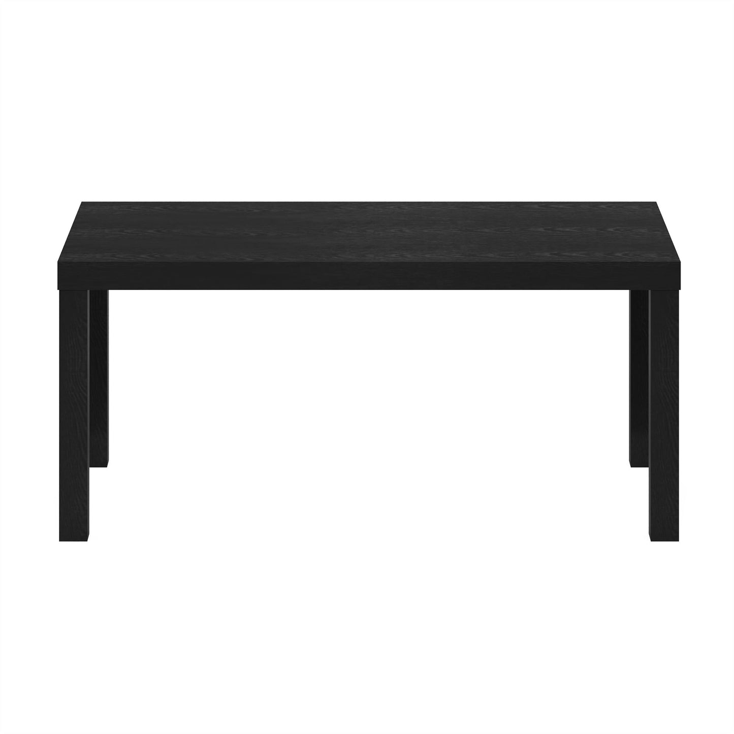 Furinno CLASSIC Coffee Table, Modern Rectangle Coffee Table with 1.8" Triple Thick Tabletop, Side Table, Toolless Assembly, for Living Room, Home Office, Black