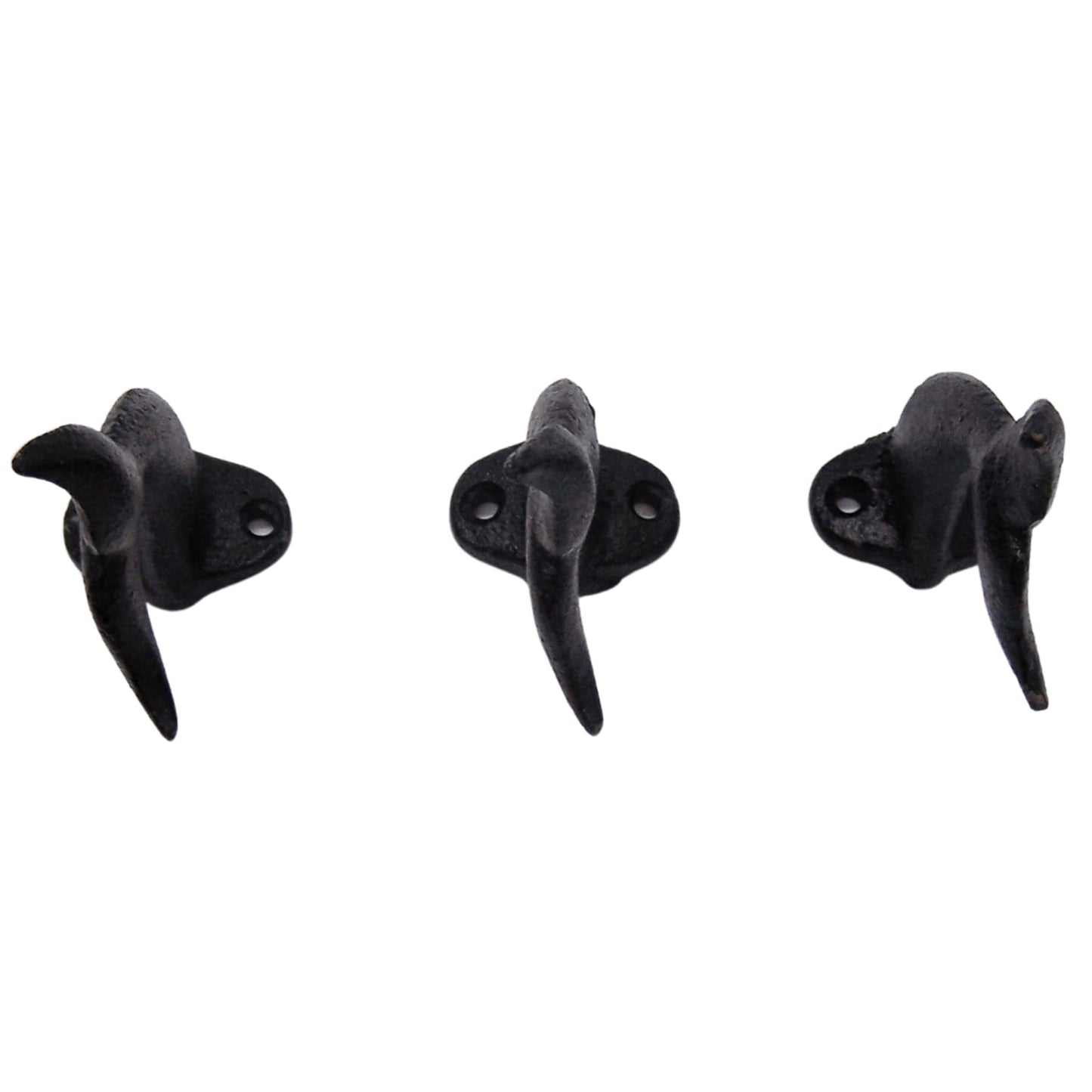 Wowser Navy Blue Whale Tail Cast Iron Wall Hooks – Coastal Beach Wall Decor for Coats, Towels & Hats, Wall Mounted, Set of 3, 2.75 Inch