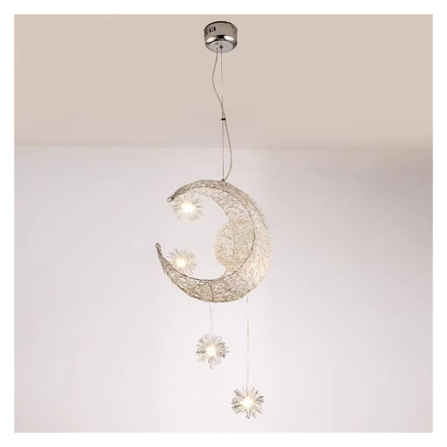 Moon Pendant Lights LED Modern Chandelier Ceiling Light Children Bedroom Hanging Lamp,for the Living Room