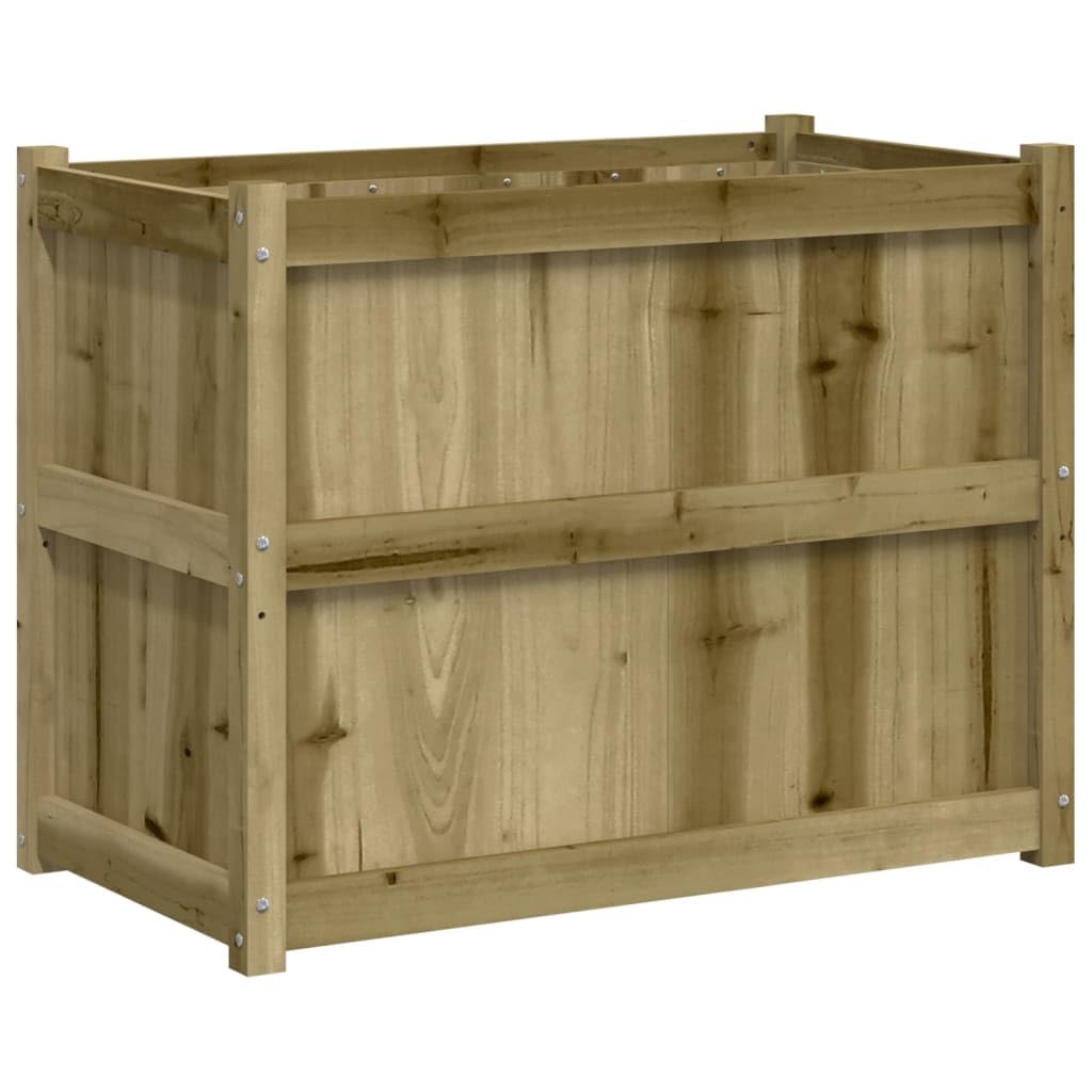Favemtsl Large Rustic Raised Garden Bed 35.4x35.4x27.6 in Treated Solid Pine Wood Outdoor Planter Box Weathered Brown for Patio Balcony Yard