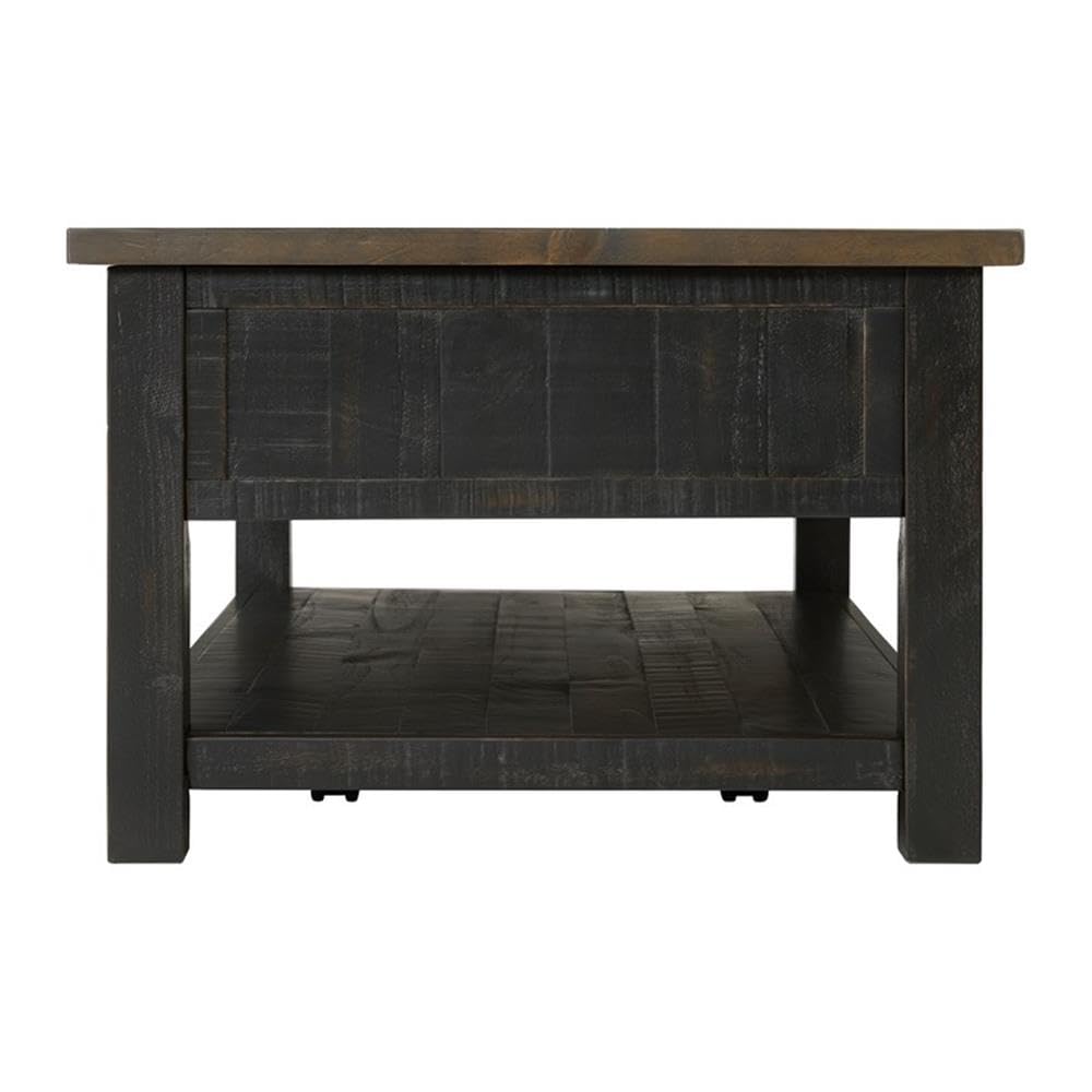 Martin Svensson Home Solid Wood Coffee Table, Black with Brown Top