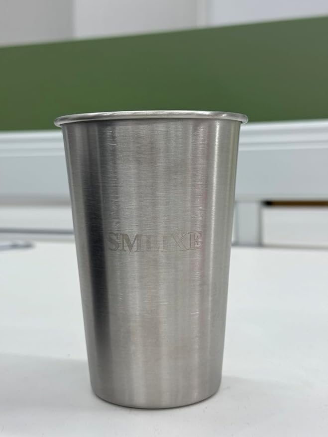 12 Pack 16oz Stainless Steel Pint Cup,Healthy Unbreakable and Stackable,Metal Drinking Glasses，Beer Glasses