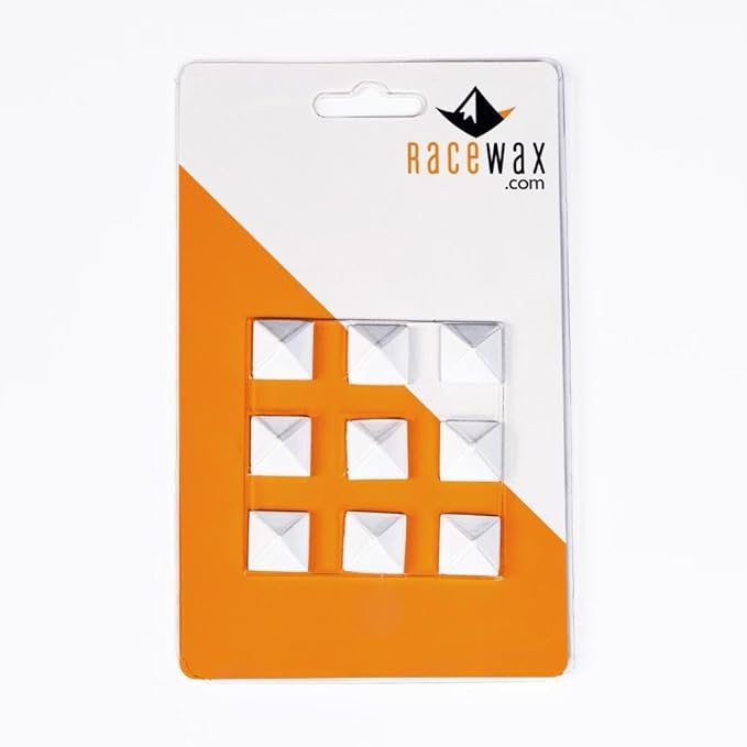 RaceWax Full Set of Nine Metal Pyramid Snowboard Studs Stomp Pad 9 White