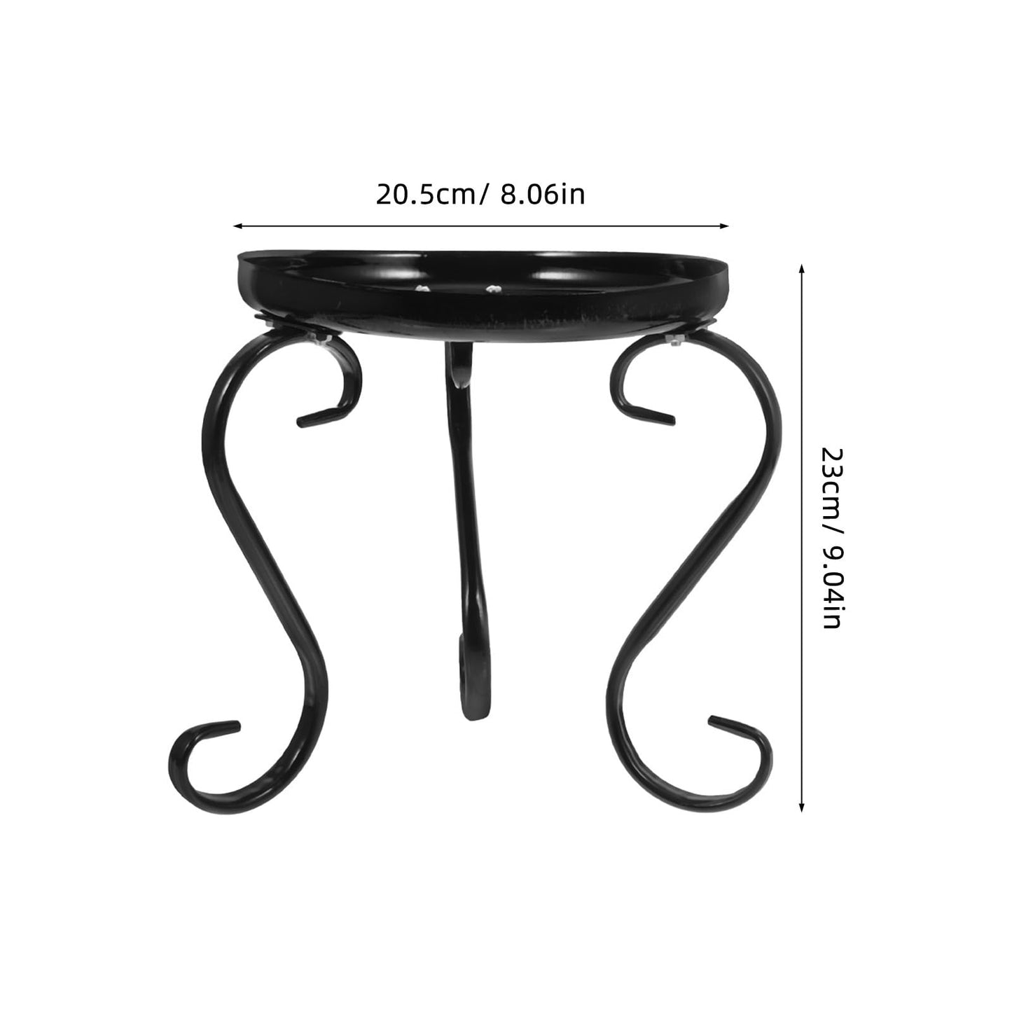 Lurrose Iron Flower Pot Holder Plant Stand for Indoor Outdoor Use, Single-layer Black Iron Flower Rack 2pcs, Floor-standing Plant Pot Display Shelf for Balcony Garden Patio