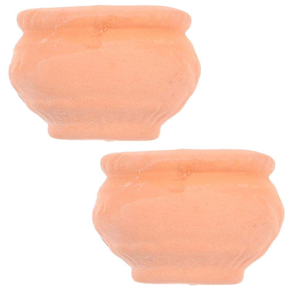 Zerodeko Mini Nursery Pots 2 Pack Lightweight Beige Terracotta Plant Containers 1.18X1.18X0.82 Inch Indoor Outdoor Garden Flower Breeding