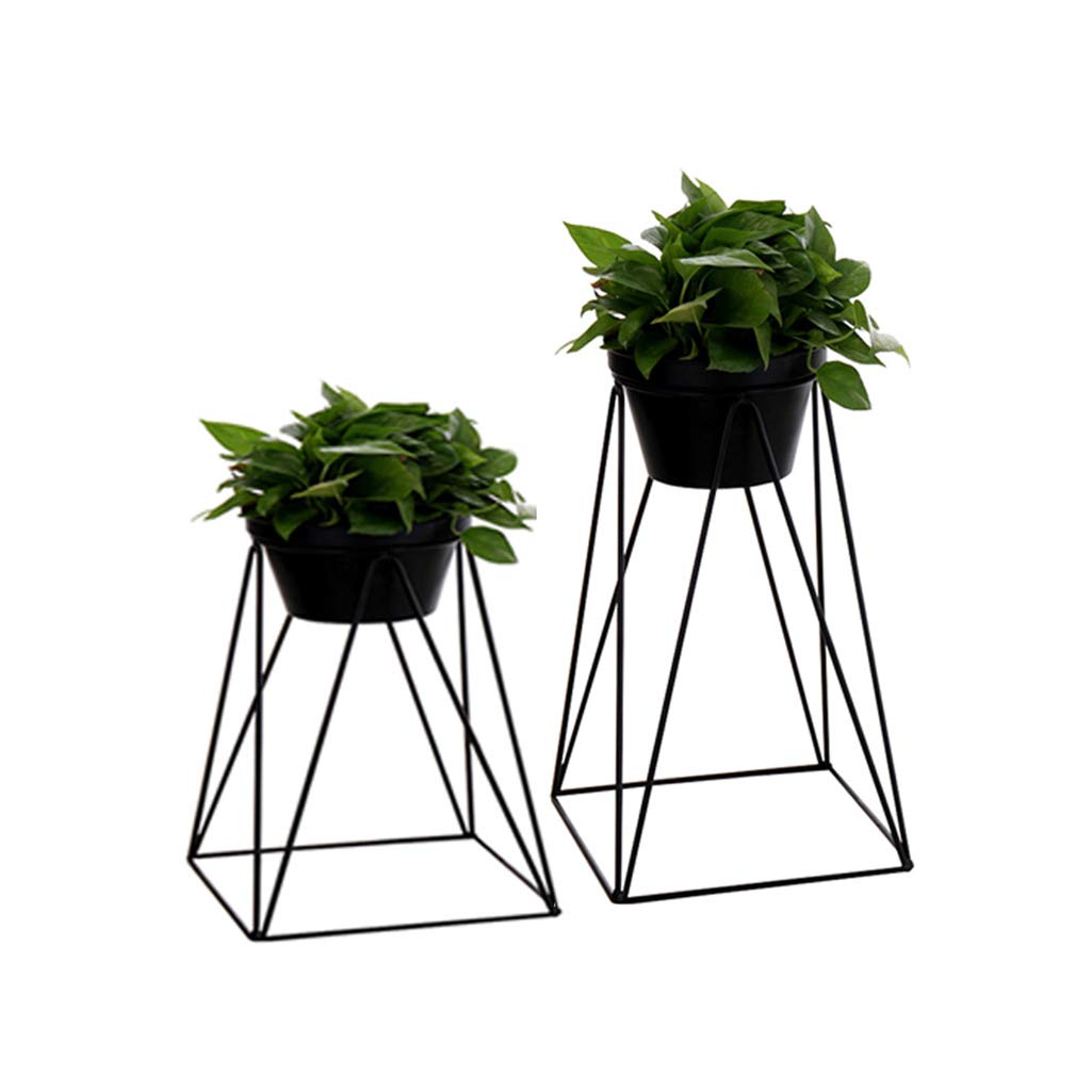KAJIAO Metal Flower Pot Stand Indoor Balcony Decoration Plant Pot Display Shelf Outdoor Anti-Corrosion Iron Art Floor-Stand Support Rack(White,L)