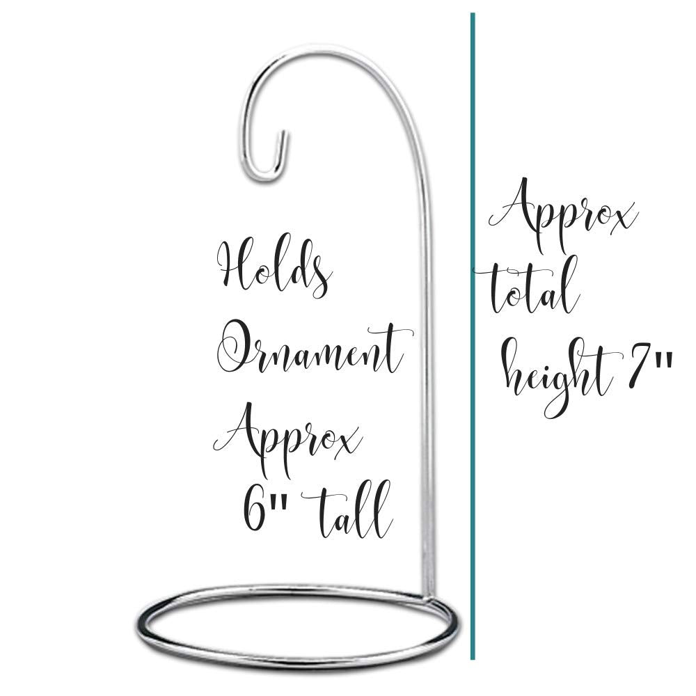 BANBERRY DESIGNS Ornament Display Stands - Silver Christmas Holders - Chrome Finished Metal Stands - Air Plant and Terrarium Stands - Set of 5 Holders - 7" H