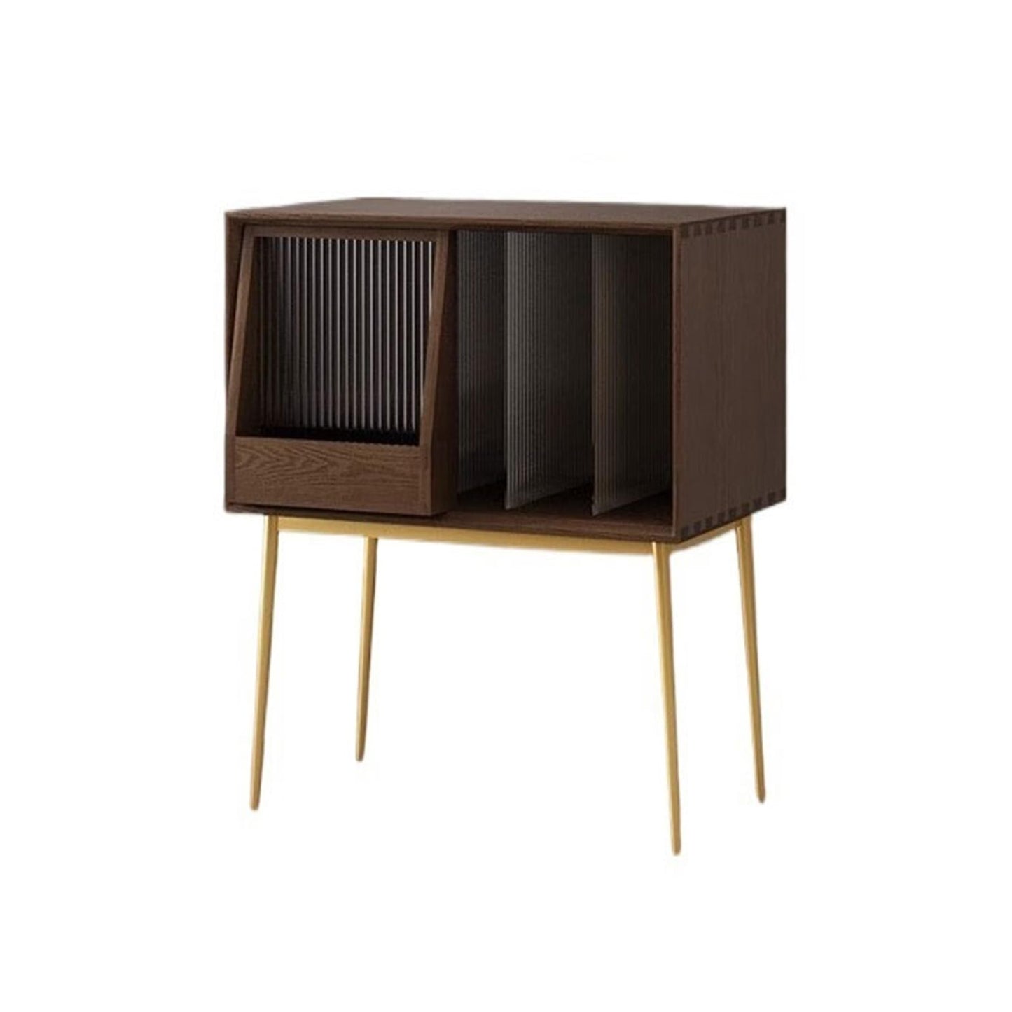 uP9sF2mD DVD Shelf Organizer Light Luxury Wooden Vinyl Record Cabinet with Sliding Doors, High Legged Books CD Storage Rack CD Storage Rack