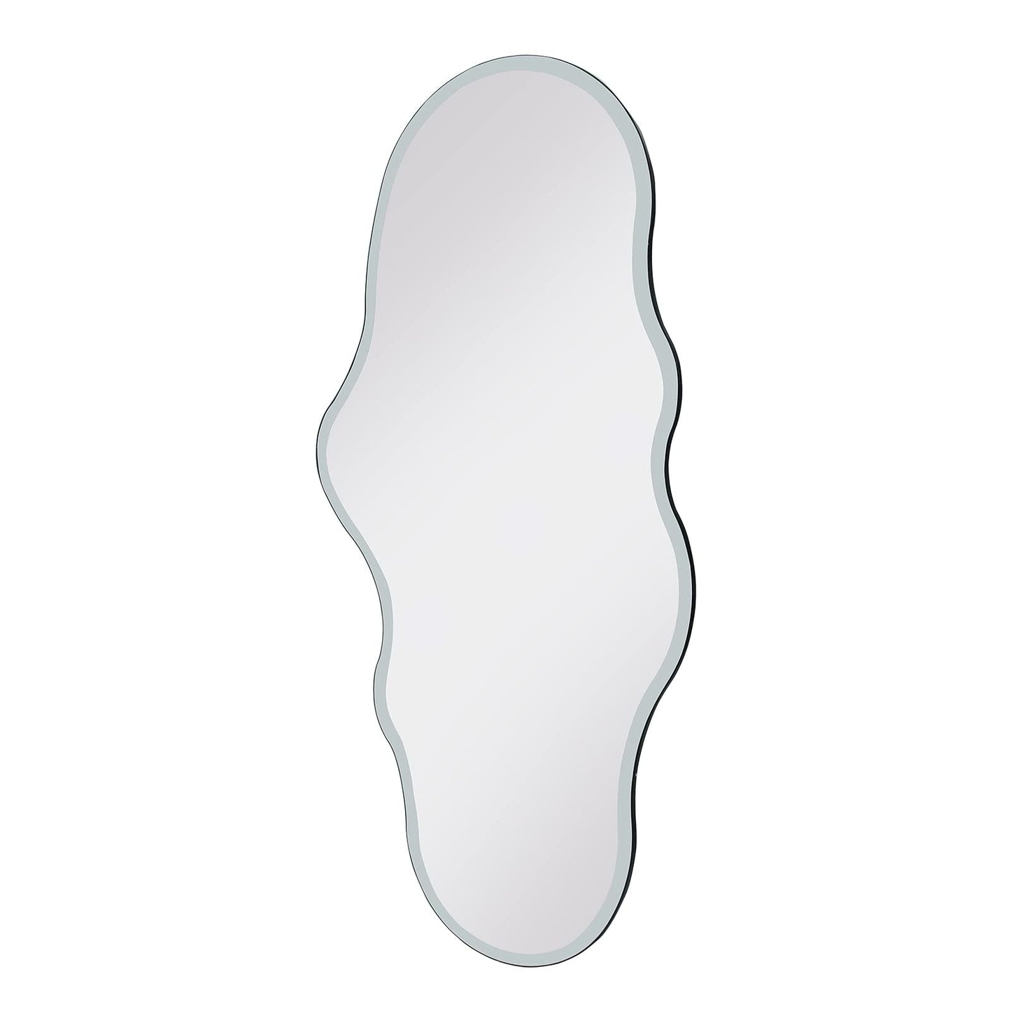 BST FURNH Unique Full Length Wall Mounted Mirror Tall Mirror Full Body Floor Length Mirror Dressing Body Frameless Mirror for Bedroom Bathroom Living Room,Irregular Shape Mirror,White Cloud 47x23''