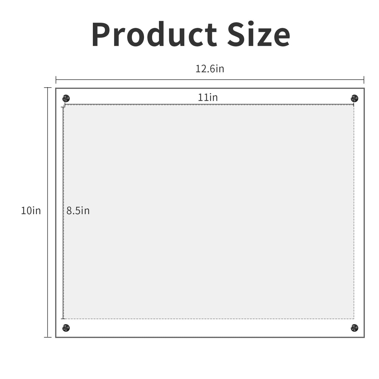 Kalami 3 Pack 8.5x11 Acrylic Wall Mount Picture Frame Self Adhesive with Black Screws, Floating Frameless Clear Frame for Photographs Artwork Diploma Certificate or A4 Letter Document Display
