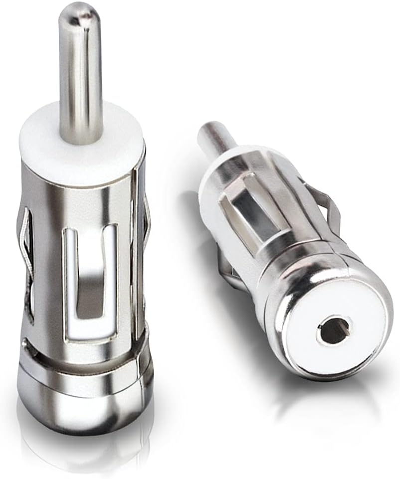 (2-Pack) Bingfu Car Antenna Adapter Universal Car Stereo FM AM Radio Antenna Adapter Connector ISO to DIN Plug