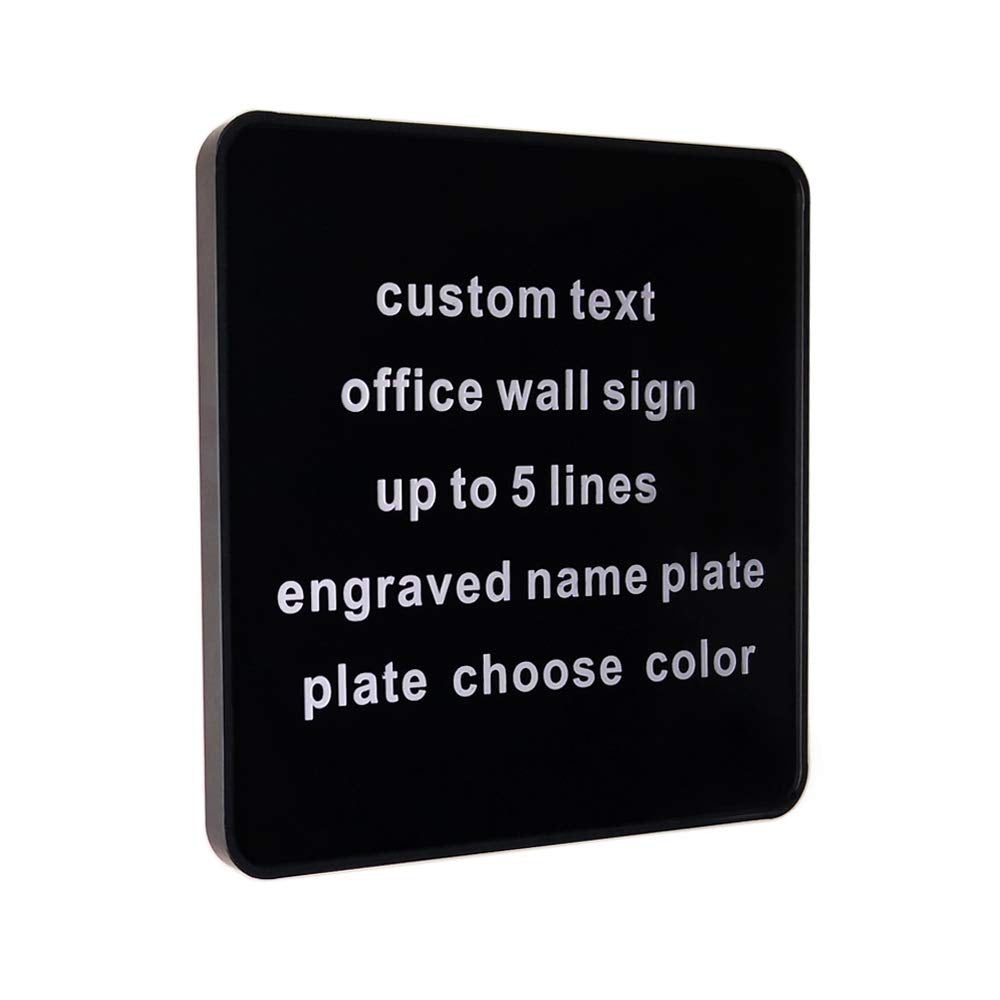 Custom Engraved Door Suite Wall Sign | Office Sign | Personalized Wall Plaque | Business Doctor Law Firm Home Office Cafe Shop | Up to 5 Text Lines | Adhesive Backed or Simple Keyhole Mounti (8" x 8")