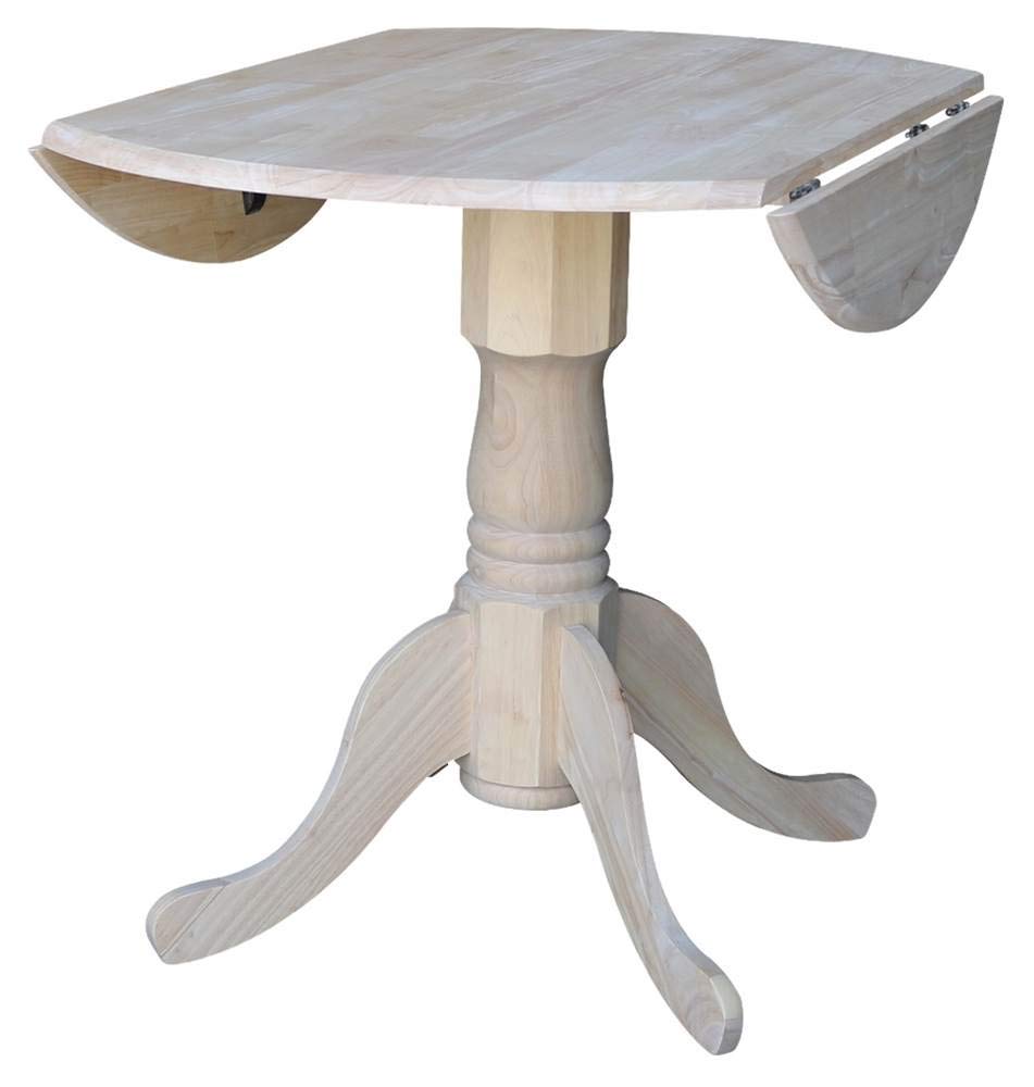 International Concepts 36-Inch Dual Drop Leaf Table, Solid Parawood, Unfinished