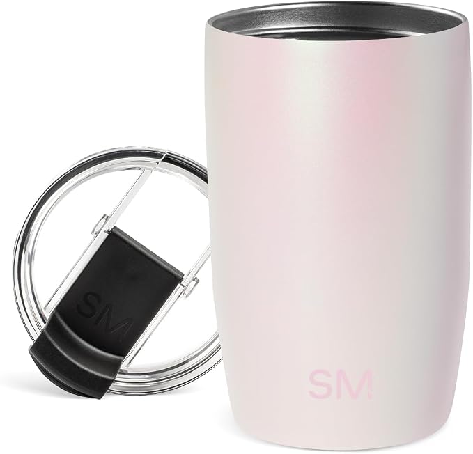Simple Modern Voyager Tumbler with Flip Lid | Travel Coffee Mug | Insulated Stainless Steel Cold Brew Iced or Hot Coffee Cup | Gifts for Women Men Her Him | 12oz, Coconut Pearl