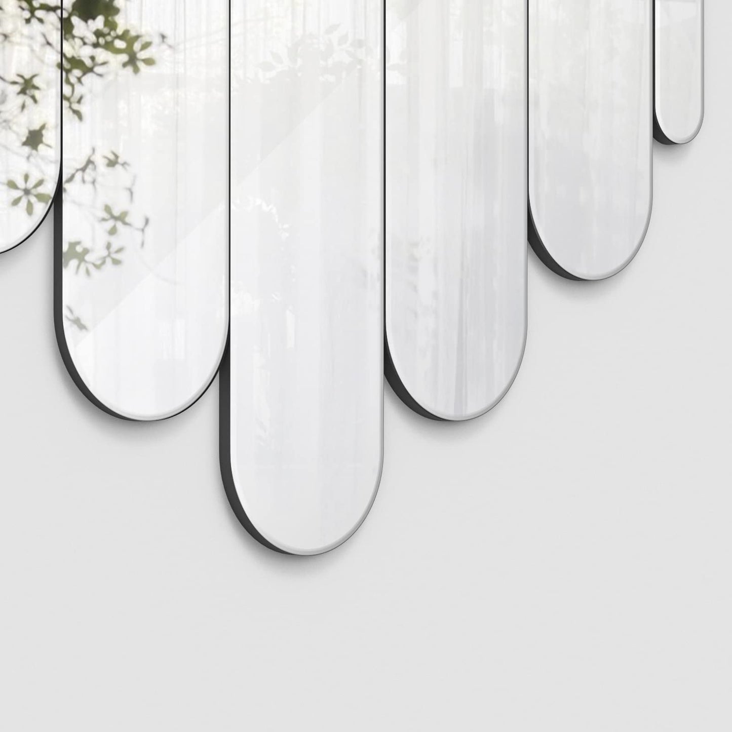 osemy 32" x 28" Elegant Frameless Cluster Arched Wall Mirror Aesthetic Modern Decorative Real Glass Wall-Mounted Mirrors for Living Room Bedroom Entryways Home Decor
