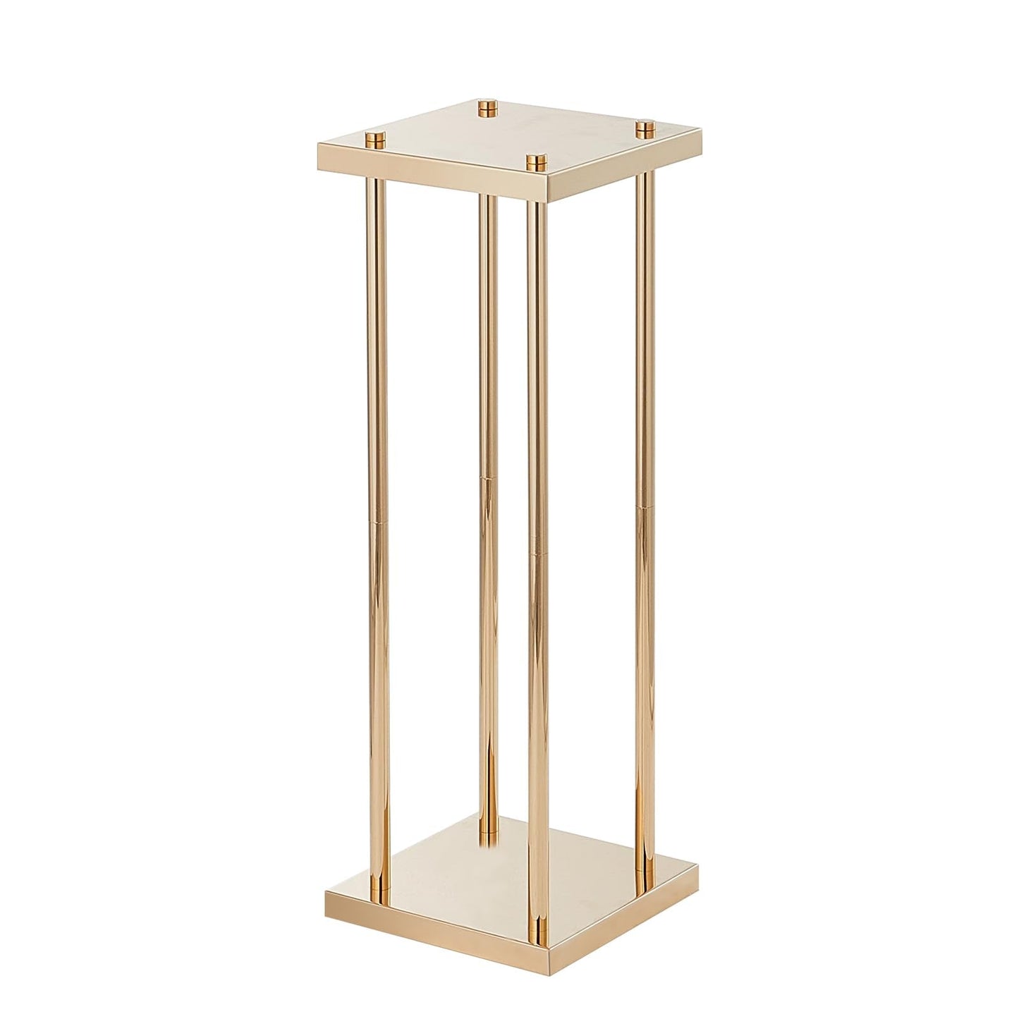 VEVOR 4PCS Gold Metal Column Wedding Flower Stand, 23.6inch High With Metal Laminate, Vase Geometric Centerpiece Stands, Cylindrical Floral Display Rack for Events Reception, Party Road Leads