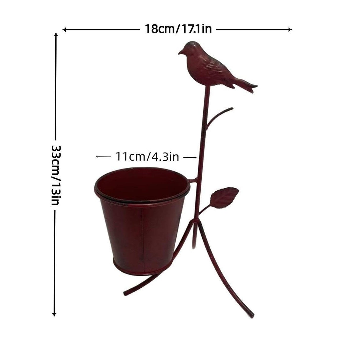 Leefasy Metal Planter Stand Plant Bucket Ornament,Rustic,Sturdy,Creative Flower Pot Holder Decorative for Deck Farmhouse Patio Decor