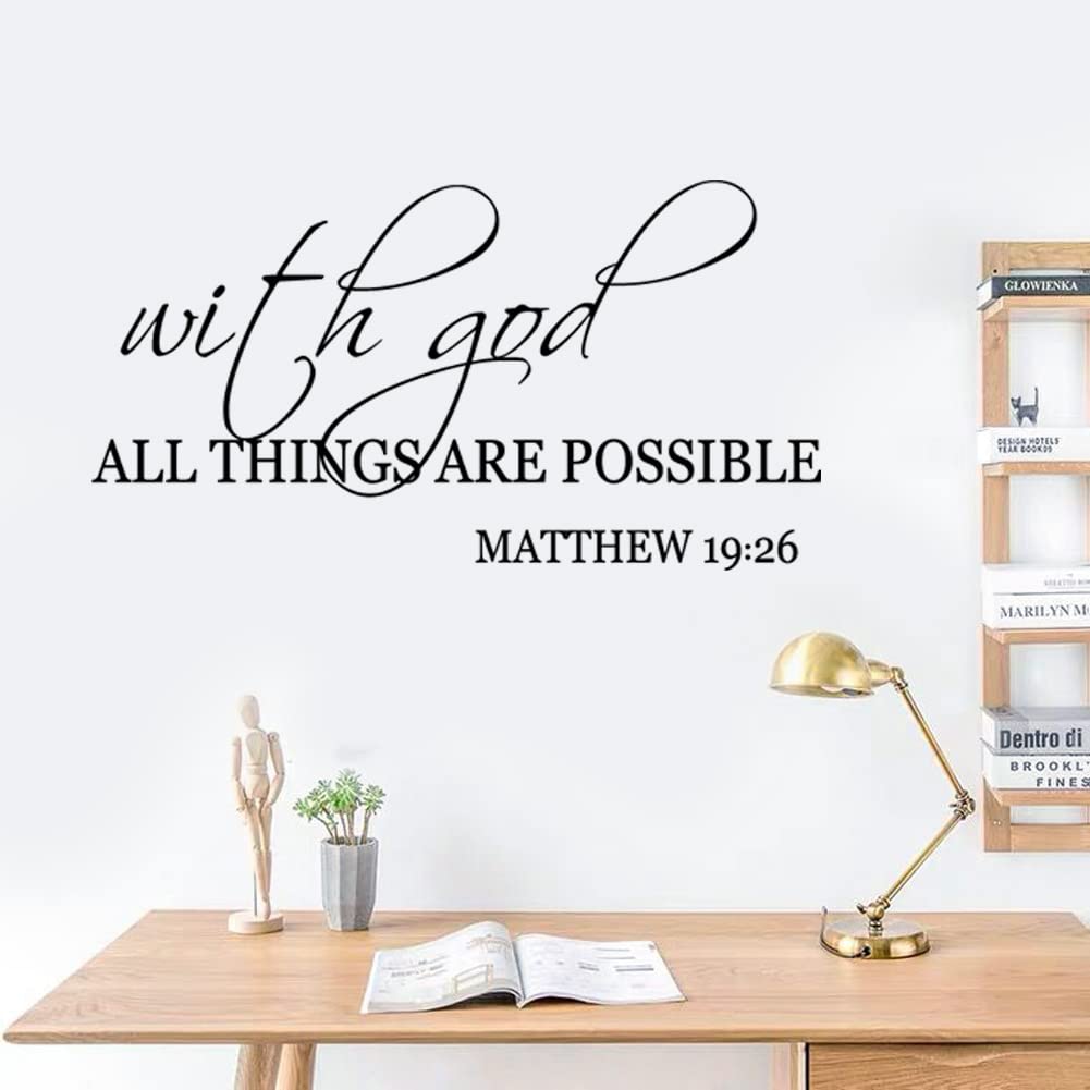 Bible Verse Wall Decals - Vinyl Quotes Stickers Inspirational Peel & Stick Decor for Living Room, Bedroom, Office, Bathroom
