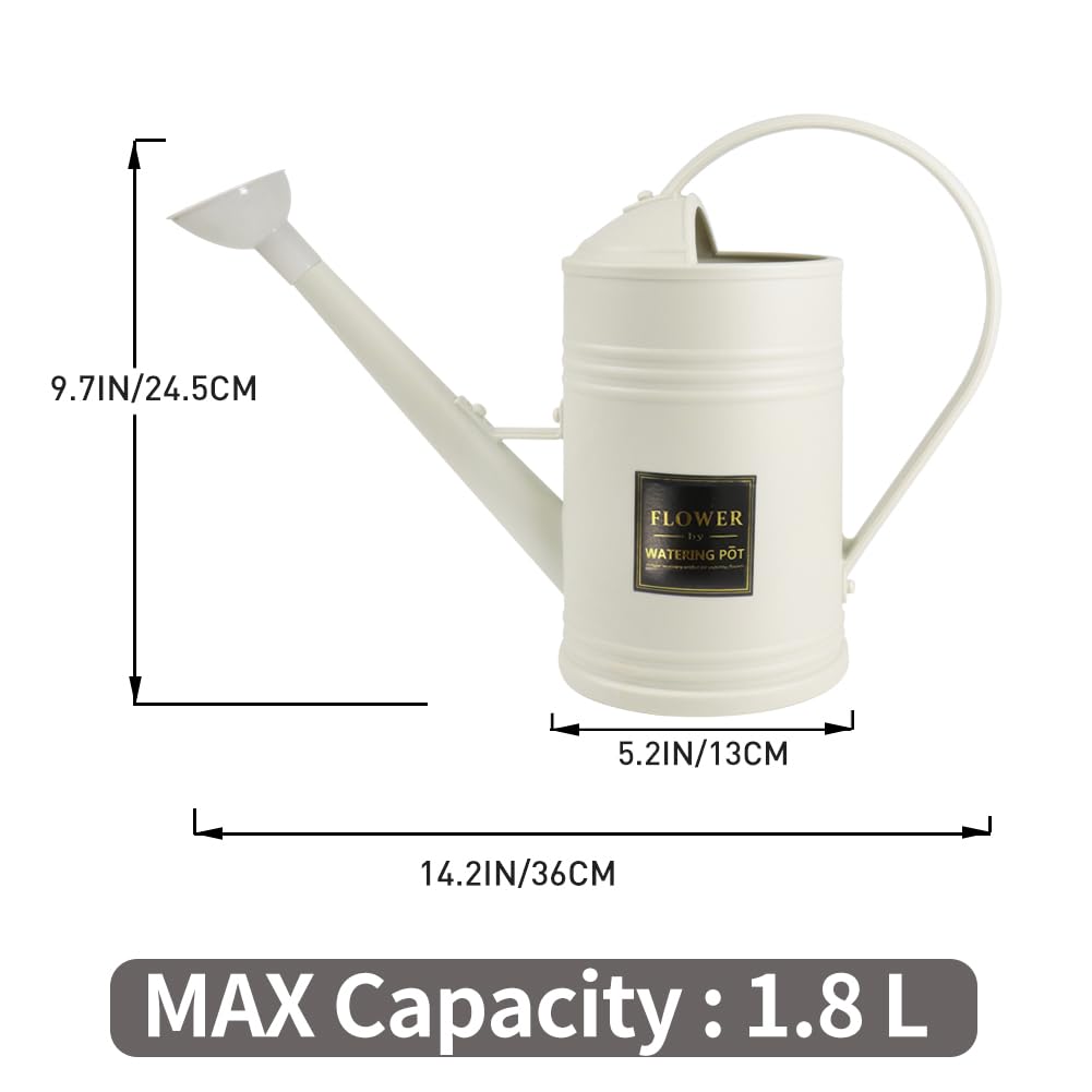 0.5 Gallon Small Watering Can for Outdoor Indoor Plants for House Plants, 12 oz Glass Plant Mister Spray Bottle for Bonsai Garden Flowers (White)