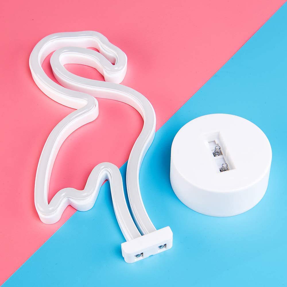 Flamingo Neon Signs LED Light Wall Lamp Home Decor Battery/USB Powered LED Pink Neon Signs Animal Night Light For Bedroom Birthday Wedding Christmas