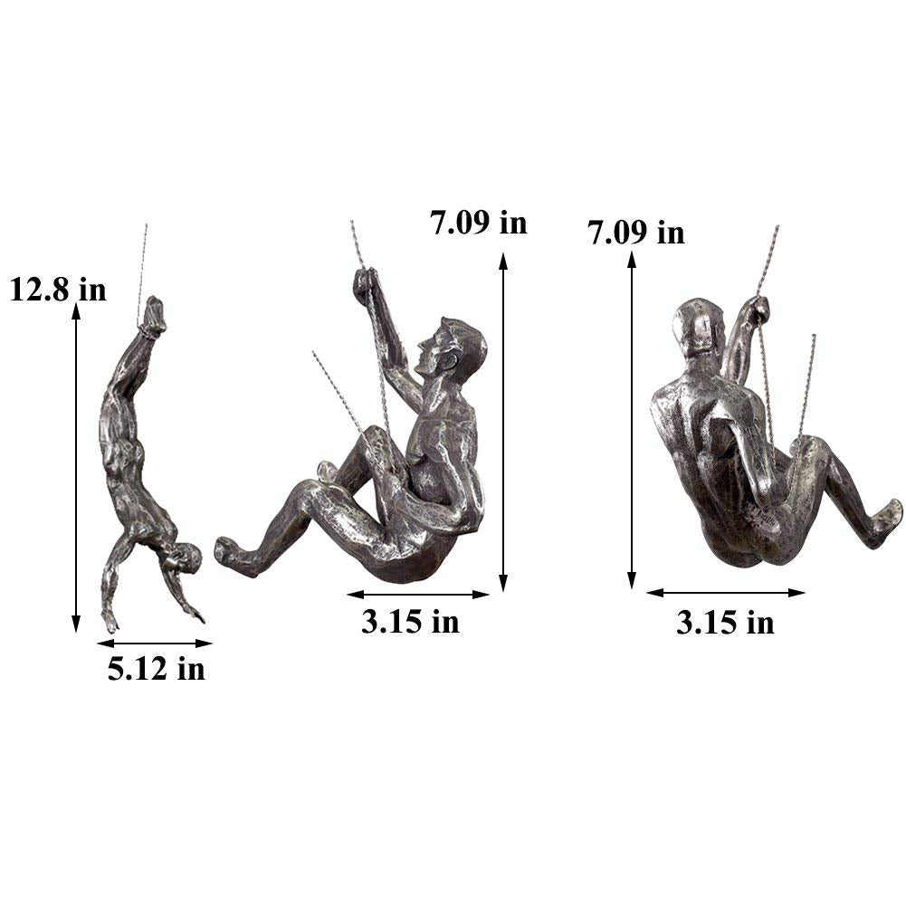 Unbound Resin Climbing Man Wall Sculptures Creative Hand-Finished Sculpture Figurine for Bar/Home/Office Art Decor (Posture Right)