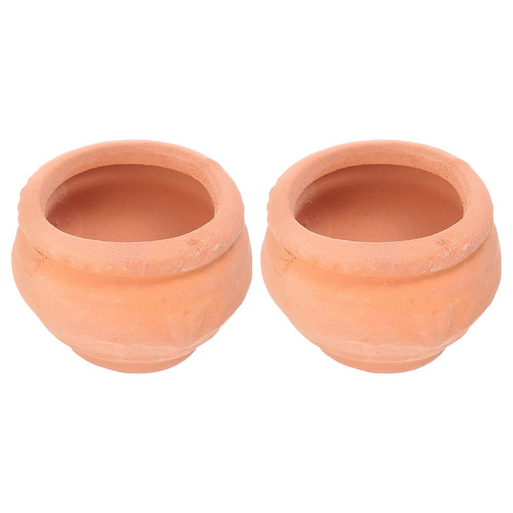 Zerodeko Mini Nursery Pots 2 Pack Lightweight Beige Terracotta Plant Containers 1.18X1.18X0.82 Inch Indoor Outdoor Garden Flower Breeding
