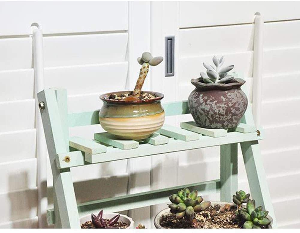 ZHZXBDGQ Wooden Plant Stand, 2 Tier Flower Display Rack Holder, Indoor Outdoor Plant Stand Flower Pots Holder for Home Desktop Garden Patio Balcony Decoration-Green