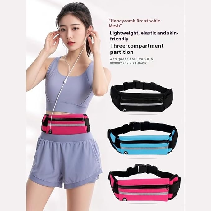 Adjustable Elastic Fitness Fanny Pack for Sports, Running Belt Waist Pack, Waterproof Sports Fanny Pack,Outdoor card wallet，Leisure travel wallet，5 color options available (black)