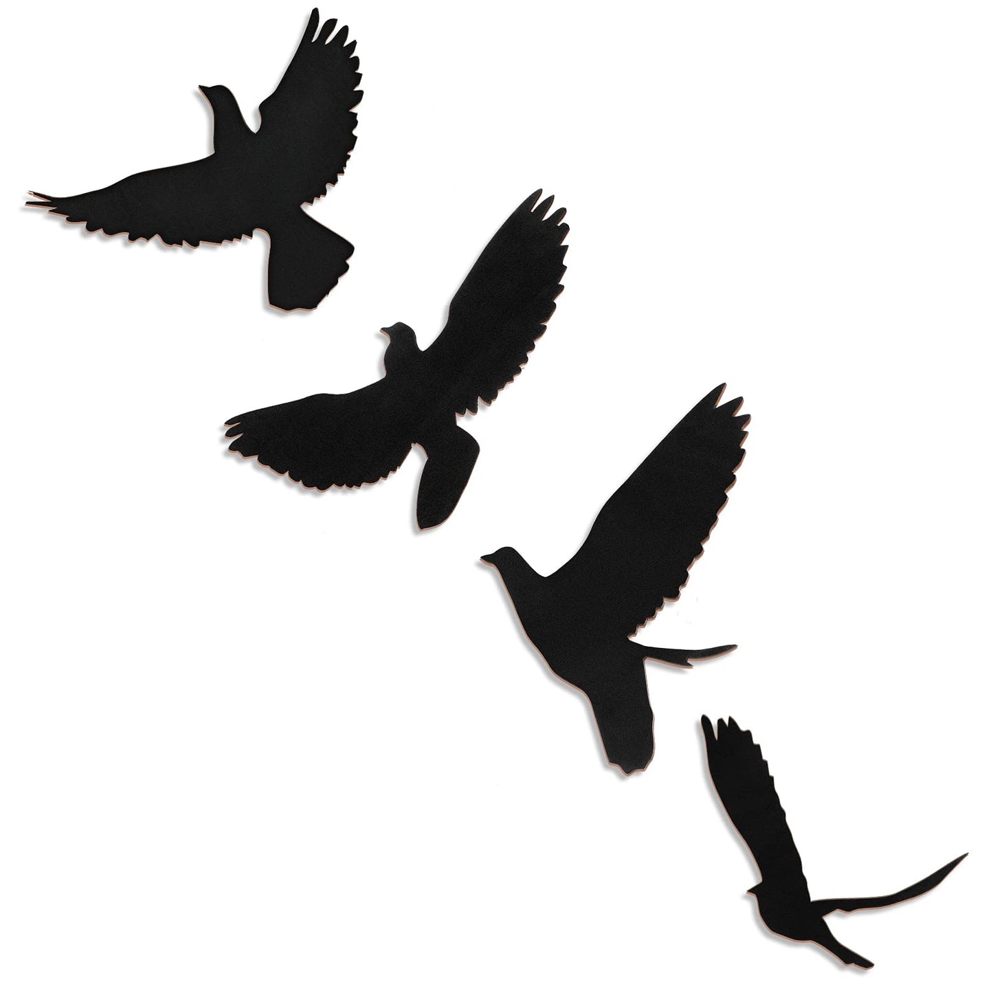 Blulu 4 Pieces Wooden Bird Wall Decor Flying Bird Sculptures Wall Art Decor Silhouette Art Wooden sign for Home Living Room Bedroom Kitchen Hanging Decoration, 4 Size