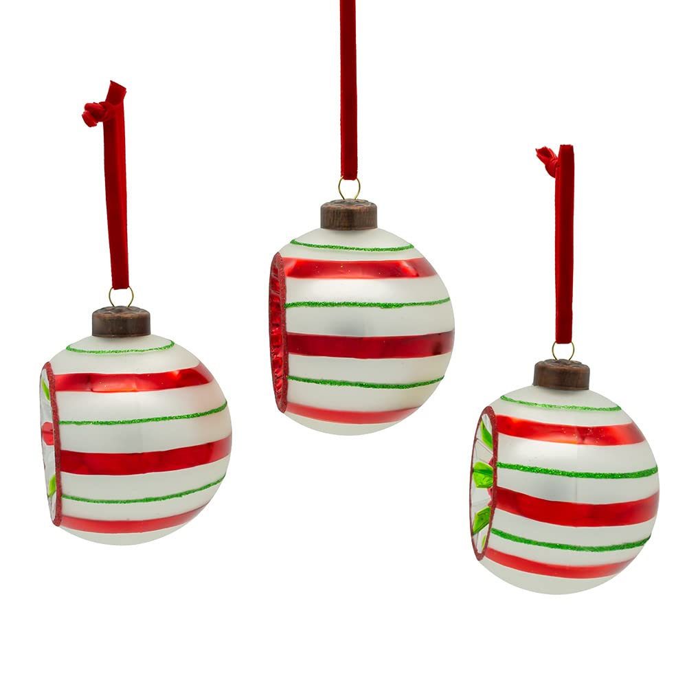 Kurt Adler Glass Vintage Early Year 3-Pieces Reflector Ornament Set