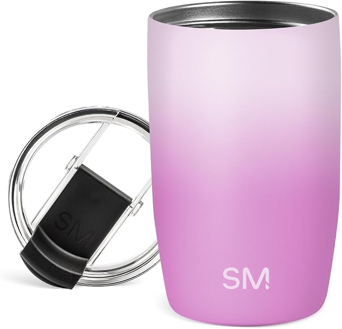 Simple Modern Voyager Tumbler with Flip Lid | Travel Coffee Mug | Insulated Stainless Steel Cold Brew Iced or Hot Coffee Cup | Gifts for Women Men Her Him | 12oz, Violet Dreams