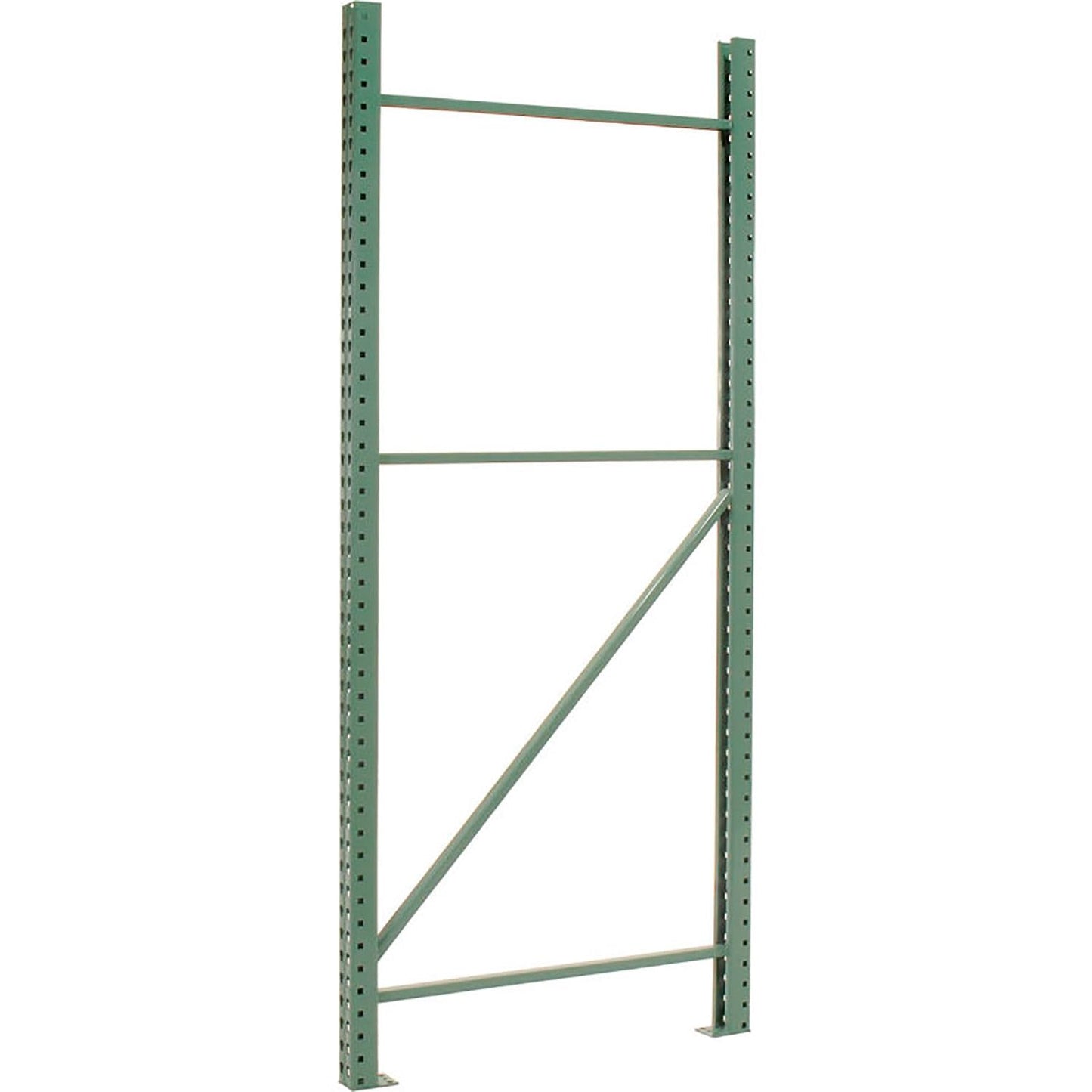 Global Industrial Teardrop Pallet Rack Add-On Unit, 144"W X 48"D X 96"H, 5970 lbs Shelf Capacity, Steel Construction, Orange & Green, For Industrial Storage