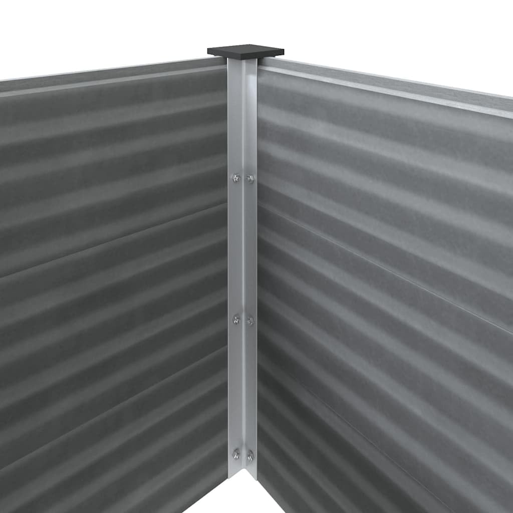 Foknhdi 39.4 x 39.4 x 35.8 in Grey Raised Garden Bed Outdoor, Large Square WPC Planter Box with Aluminum Frame for Patio, Balcony, Yard Herb & Vegetable Growing