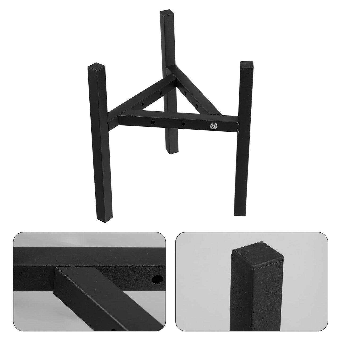 Toyvian Metal Plant Stand Tall Potted Plant Shelf for Indoor Outdoor Use, Black Metal Balcony Rack Suitable for 23-32cm Flower Pots, 30cm Height, Corner Living Room Display Holder