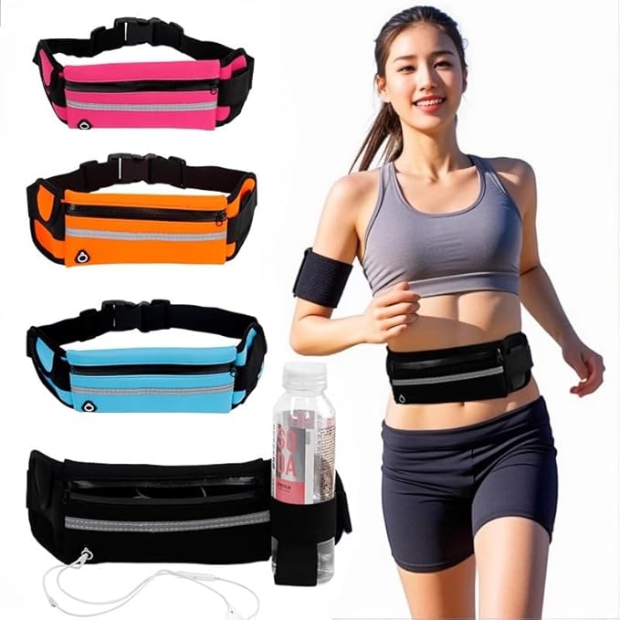 Adjustable Elastic Fitness Fanny Pack for Sports, Running Belt Waist Pack, Waterproof Sports Fanny Pack,Outdoor card wallet，Leisure travel wallet，5 color options available (black)