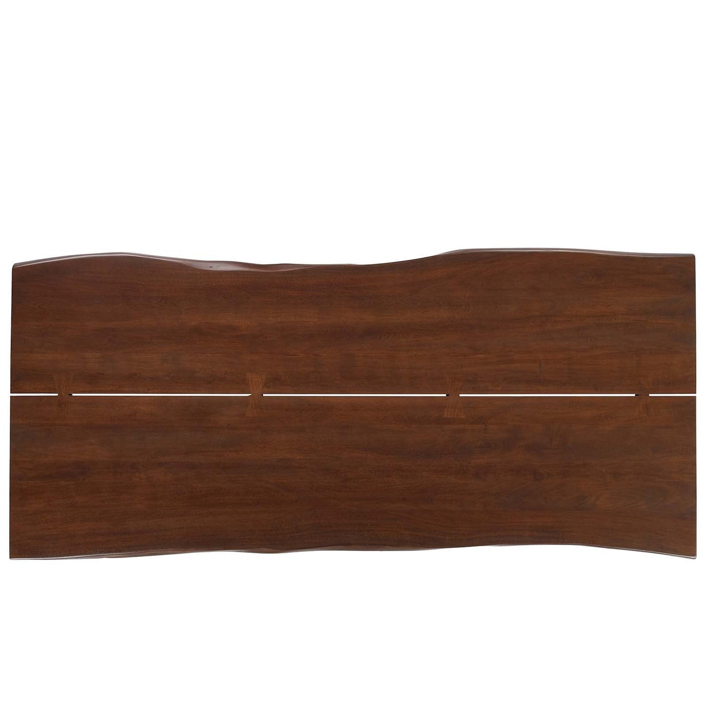 Modway Ardor 96" Live Edge Acacia Wood Rectangular Dining Table in Gold Walnut